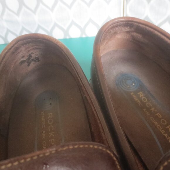 Rockport Mens Size 11 Loafer Driving Shoes Brown Leather Slip On Comfort Shoes. - Picture 13 of 16